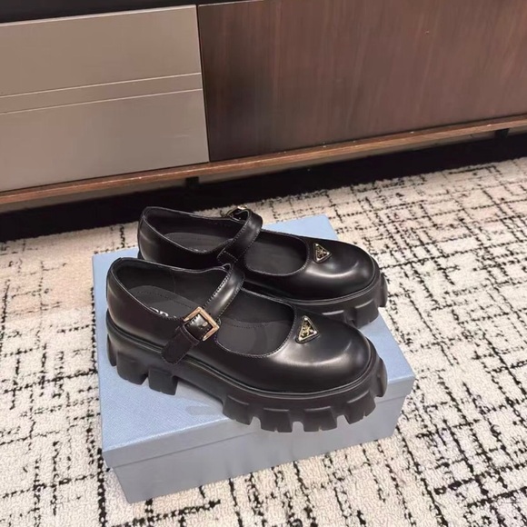Prada Black Mary Jane Loafers - Picture 9 of 9